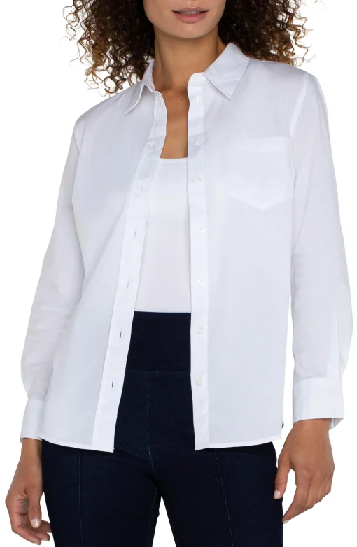 CLASSIC BUTTON FRONT POPLIN SHIRT