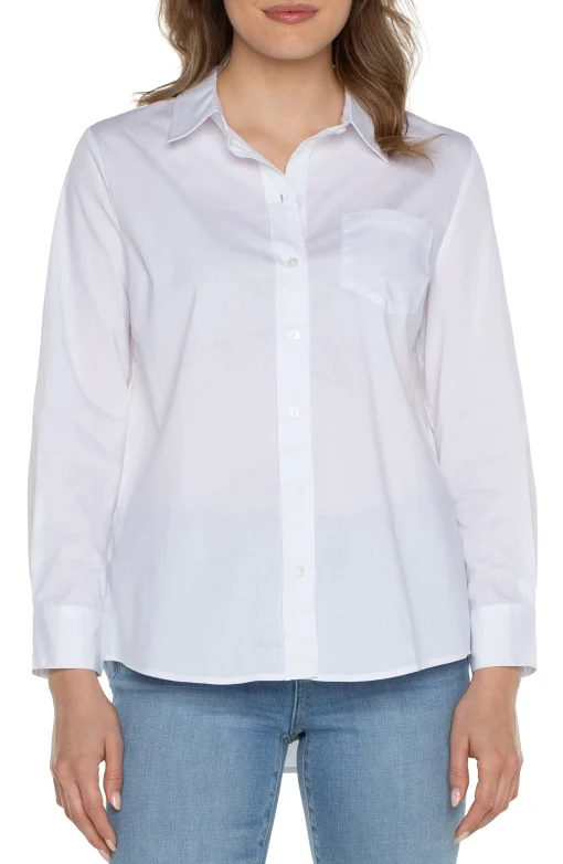 CLASSIC BUTTON FRONT POPLIN SHIRT