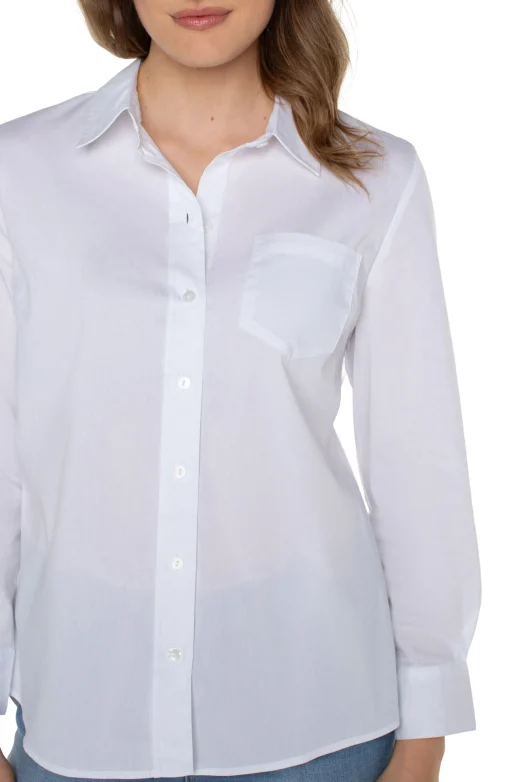 CLASSIC BUTTON FRONT POPLIN SHIRT