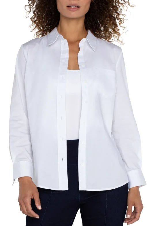 CLASSIC BUTTON FRONT POPLIN SHIRT