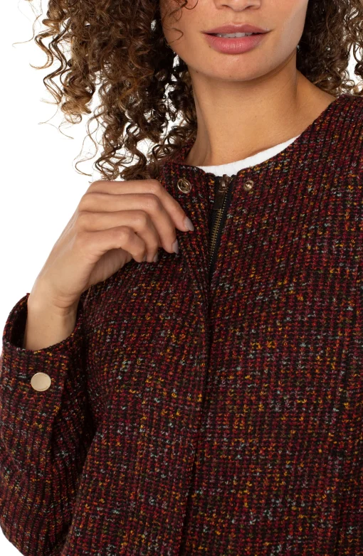 COLLARLESS ZIP UP JACKET