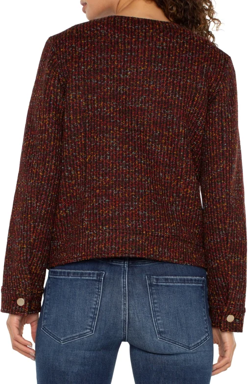 COLLARLESS ZIP UP JACKET