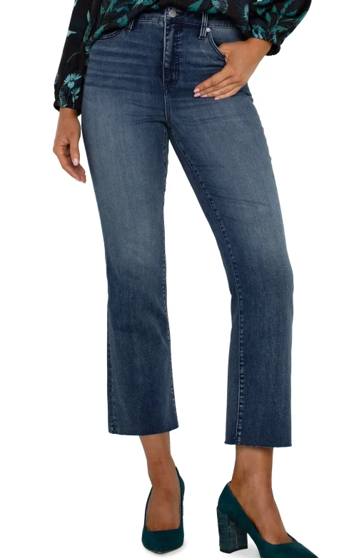 HANNAH HI-RISE CROP FLARE WITH CUT HEM