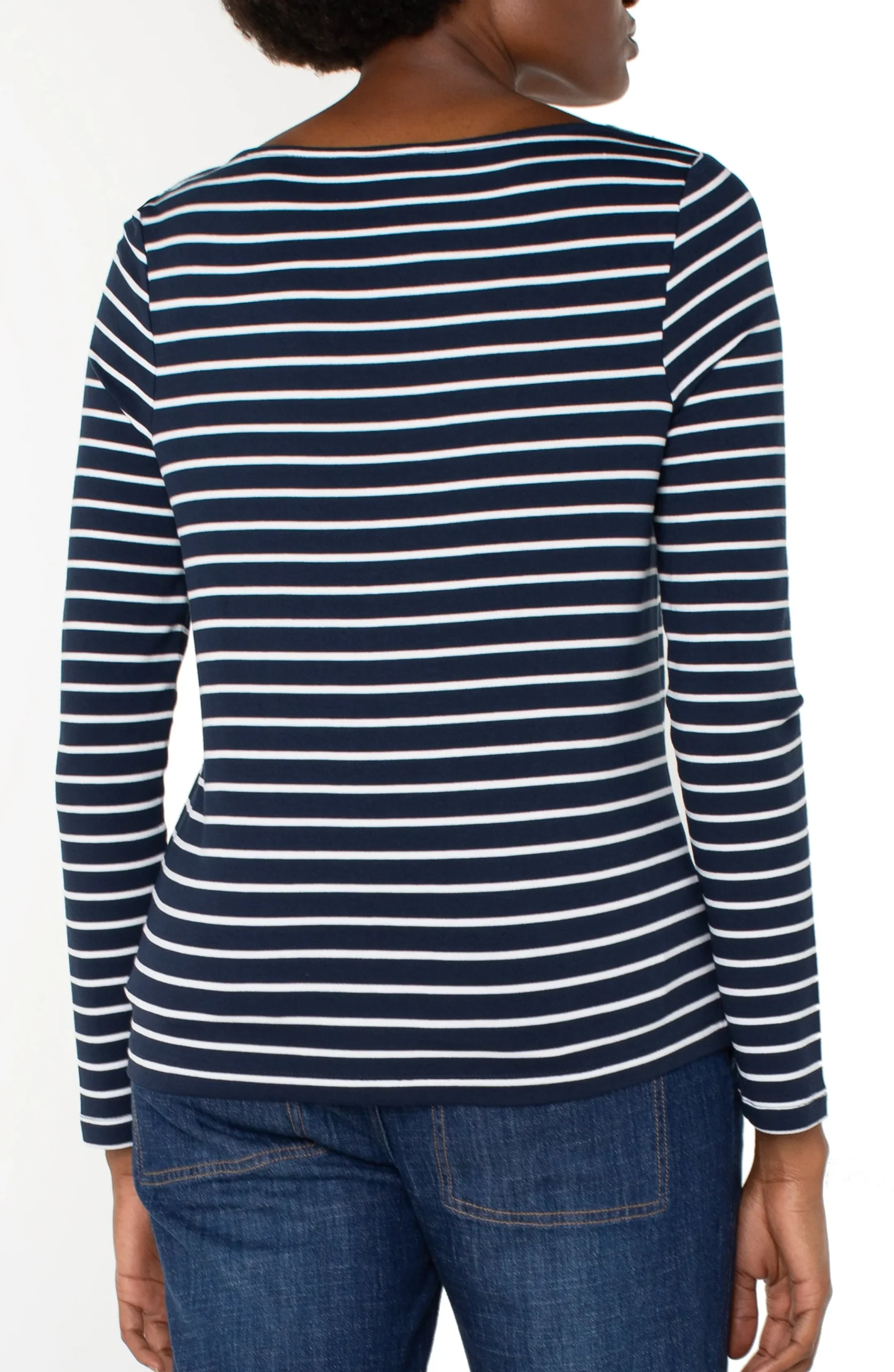 LONG SLEEVE BOATNECK KNIT TOP