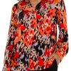 LONG SLEEVE BUTTON UP WOVEN BLOUSE