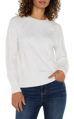 LONG SLEEVE CREW NECK RAGLAN SWEATER