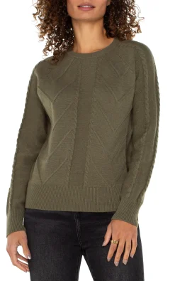 LONG SLEEVE CREW NECK RAGLAN SWEATER