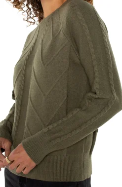 LONG SLEEVE CREW NECK RAGLAN SWEATER