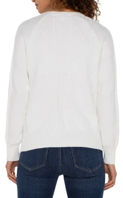 LONG SLEEVE CREW NECK RAGLAN SWEATER