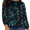 LONG SLEEVE SHIRRED WOVEN BLOUSE