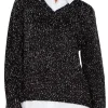 LONG SLEEVE TWOFER COLLARED SWEATER