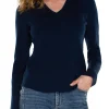 LONG SLEEVE V-NECK COLLARED SWEATER