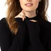 MOCK NECK LONG SLEEVE KNIT TOP
