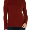 MOCK NECK LONG SLEEVE KNIT TOP