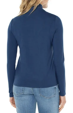 MOCK NECK LONG SLEEVE KNIT TOP