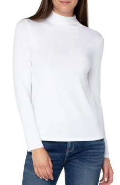 MOCK NECK LONG SLEEVE KNIT TOP