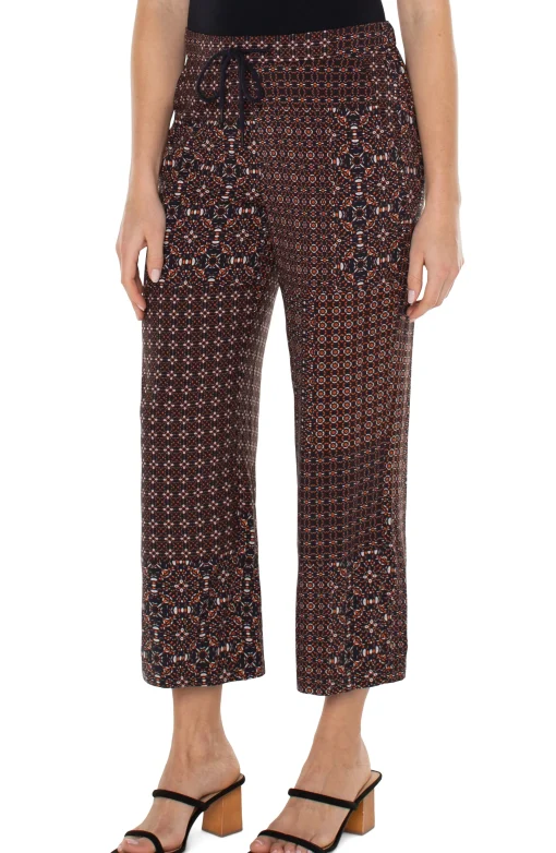 PULL ON WIDE LEG CROP TROUSER