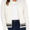 QUILTED FRONT FULL ZIP SWEATER