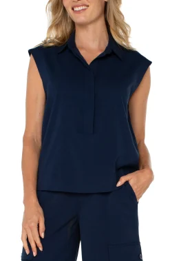 SLEEVELESS CROPPED SHIRT